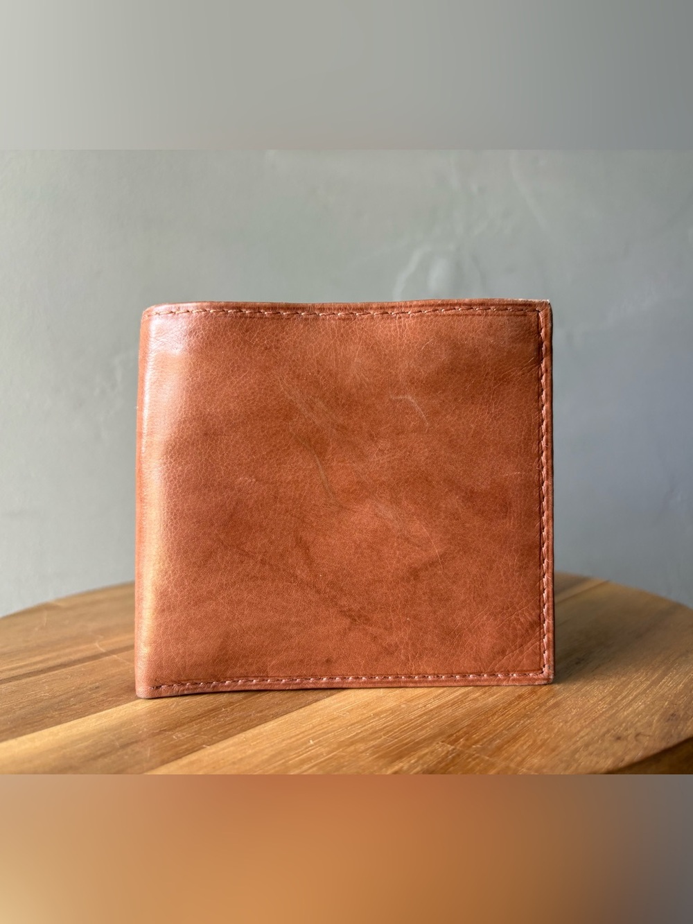 Full-Grain Leather Carmel Bifold Wallet